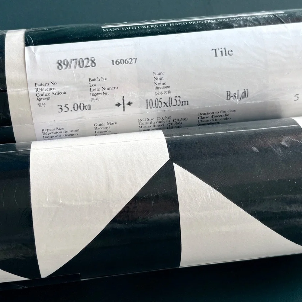 NEW Cole & Son Wallpaper | Frontier Tile 89/7028 |‎ 2 Rolls | Black Geometric II